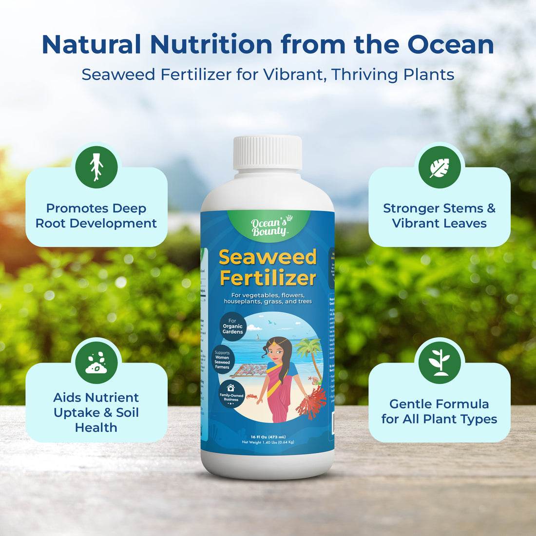 Ocean's Bounty Organic Seaweed Fertilizer — 16 fl oz Concentrated Liquid